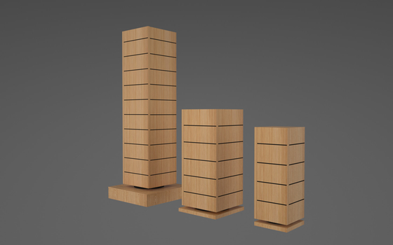 10 Layer Wooden Rotating Display Shelves For Retail Store Jewelry