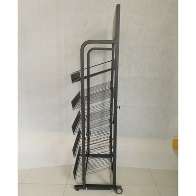 4 Tiers Beverage Supermarket Display Racks With Wheels