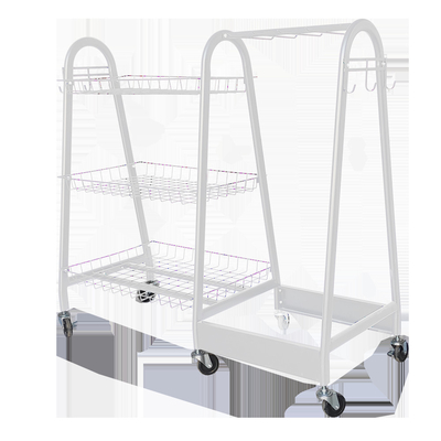 Metal Garage Ball Rack Rolling Sports Equipment Storage Organizer With Baskets