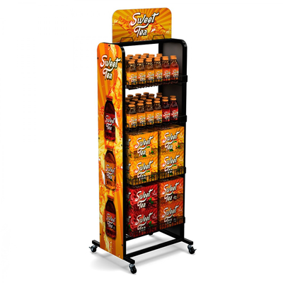 10kg / Layer Supermarket Display Racks 2 Sided Floor Merchandiser
