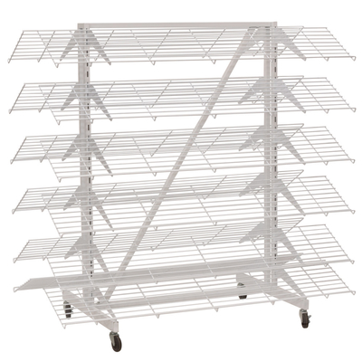 Double Sided Merchandiser Display Rack With 12 Shelves  3" Casters
