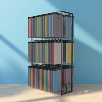 Custom Layer Clothing Organizer Rack Black Three Tiers Fabric Display Rack