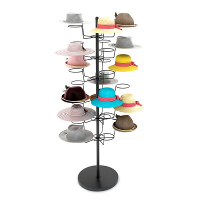 6 Tires Helmet Display Rack Floor Metal Hat Display Stand For Sun Hat Mother Baby Fedora Cap