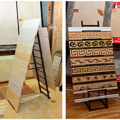 Two Sides  Quartz Stone Display Stand Luminous Ceramic Tile Stone Floor Display Stand Rack