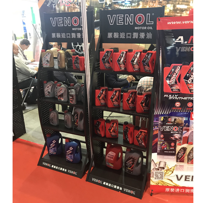 Customized Display Holder auto metal engine oil display racks  Mobil one engine oil display rack storage stand rack