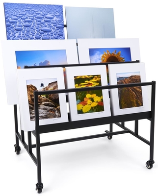 Black Mobile Art Display Stand 3-Tiered  Book Shelf ,display rack for shop price