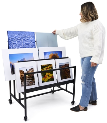 Black Mobile Art Display Stand 3-Tiered  Book Shelf ,display rack for shop price